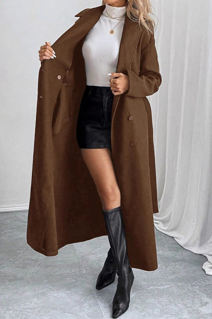 Double-faced Wool Loose Mid-length Overcoat