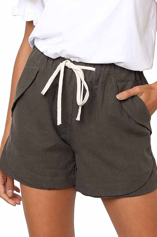 Adjustable Waist Cotton Shorts