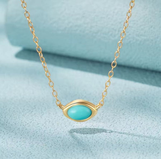 Ellipse Natural Turquoise Pendant