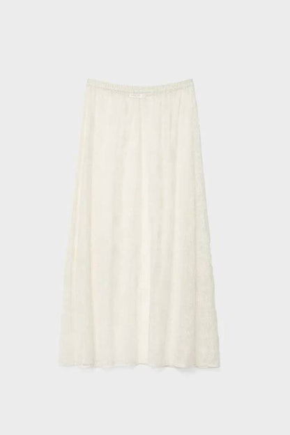 Feeling Lace Elastic Waist Maxi Skirt