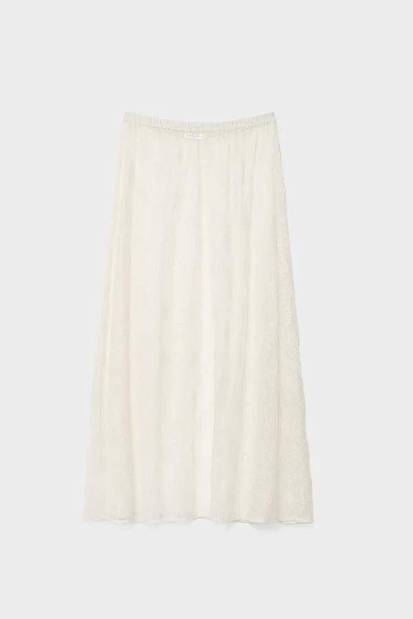 Feeling Lace Elastic Waist Maxi Skirt