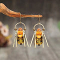 Vintage Amber Bee Earrings