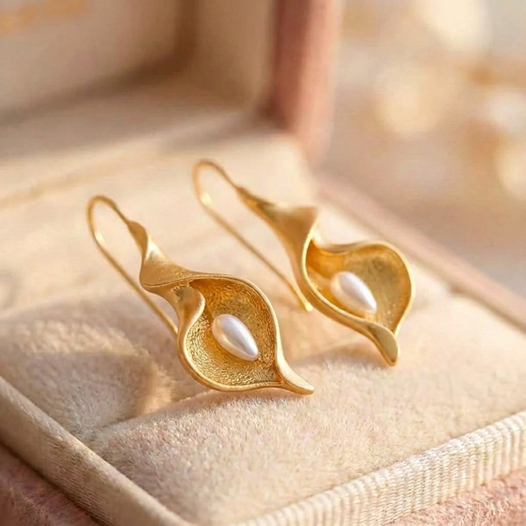 Blooming Flower Gold Earrings