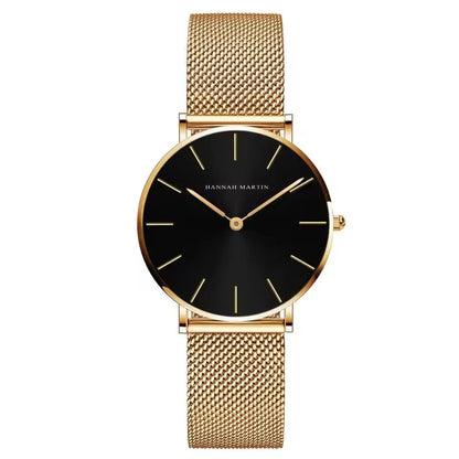 Luxurious Rose Gold Quartz Timepiece Alongside Bracelet