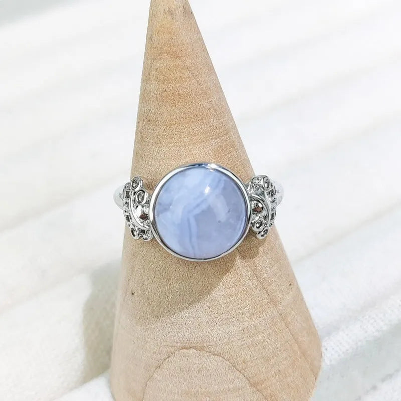 Elegant Blue Agate Ring