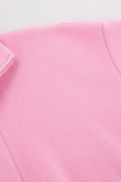 Polar Fleece Lapel Zip-up Sweatshirt
