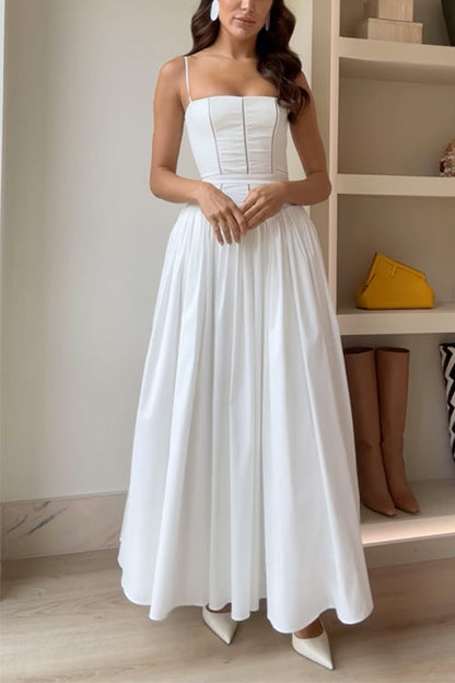 Moxidress Spaghetti Strap Corset Swing Maxi Dress