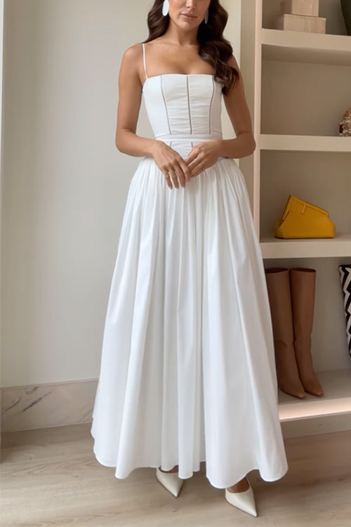 Moxidress Spaghetti Strap Corset Swing Maxi Dress