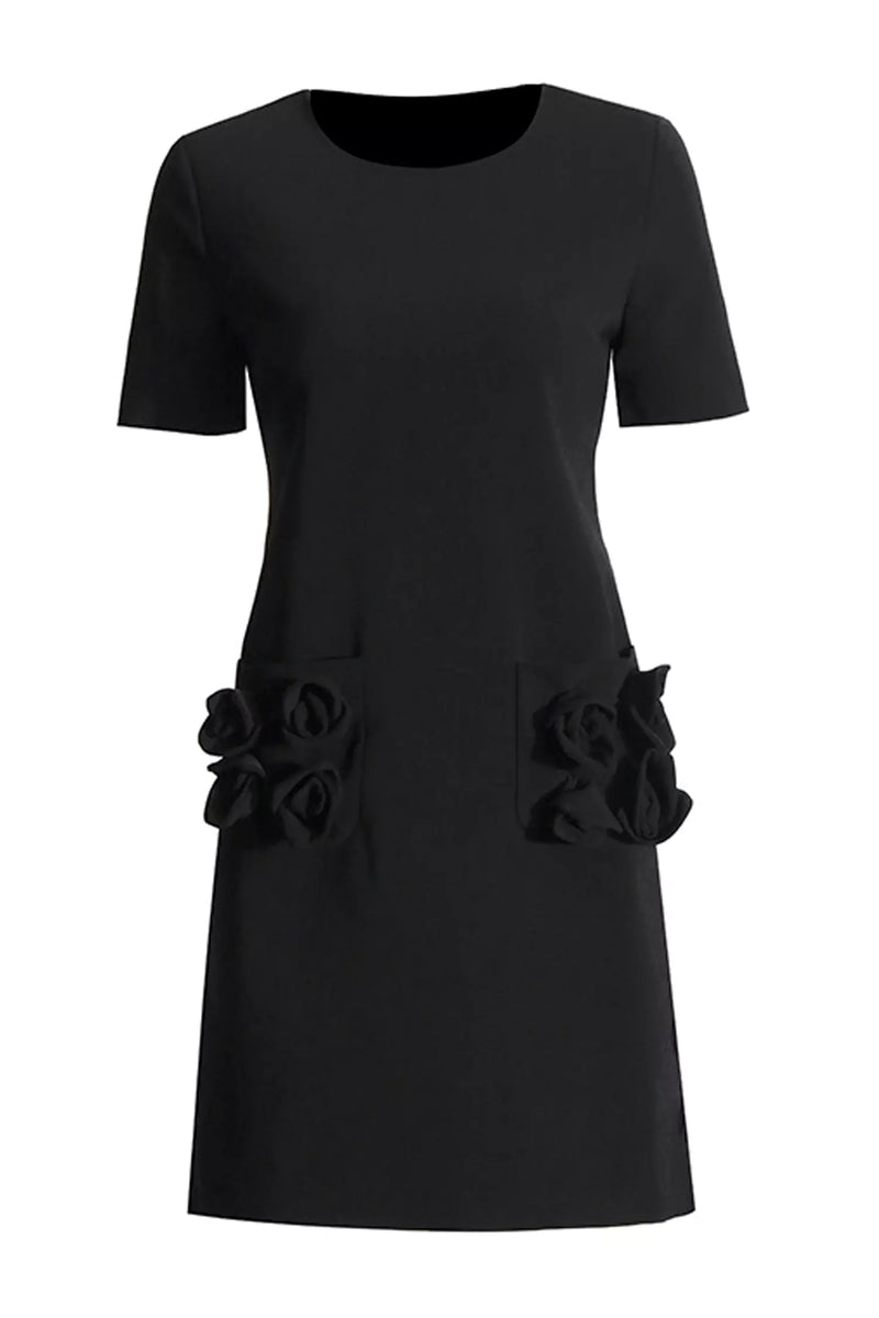 Zendaya Black Rose Mini Dress