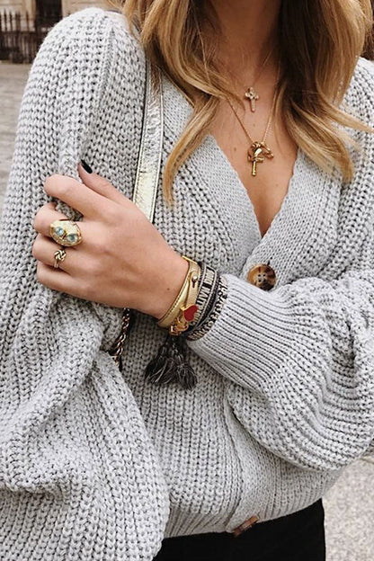Cardigan V Neck Sweaters(5 Colors)