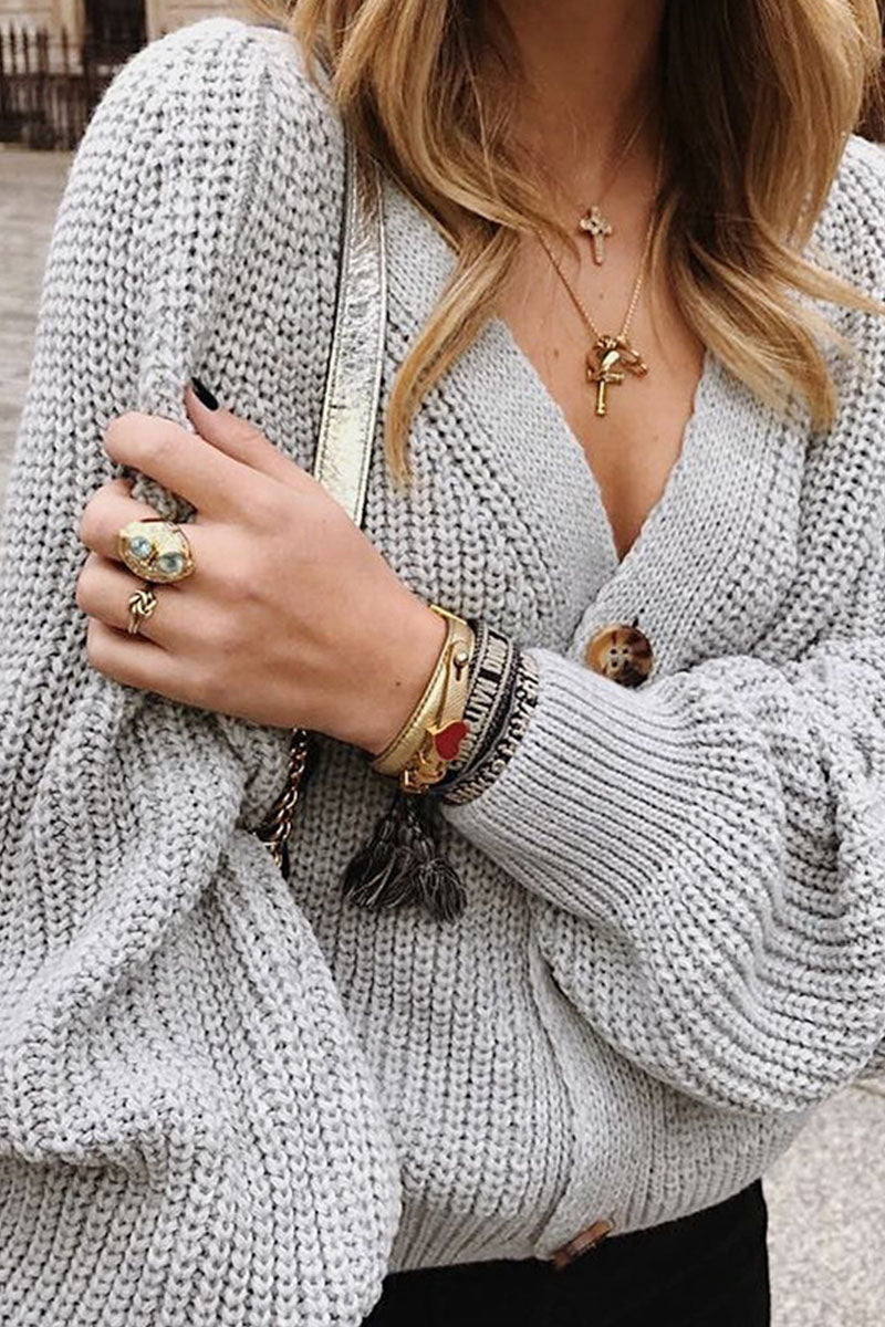 Cardigan V Neck Sweaters(5 Colors)