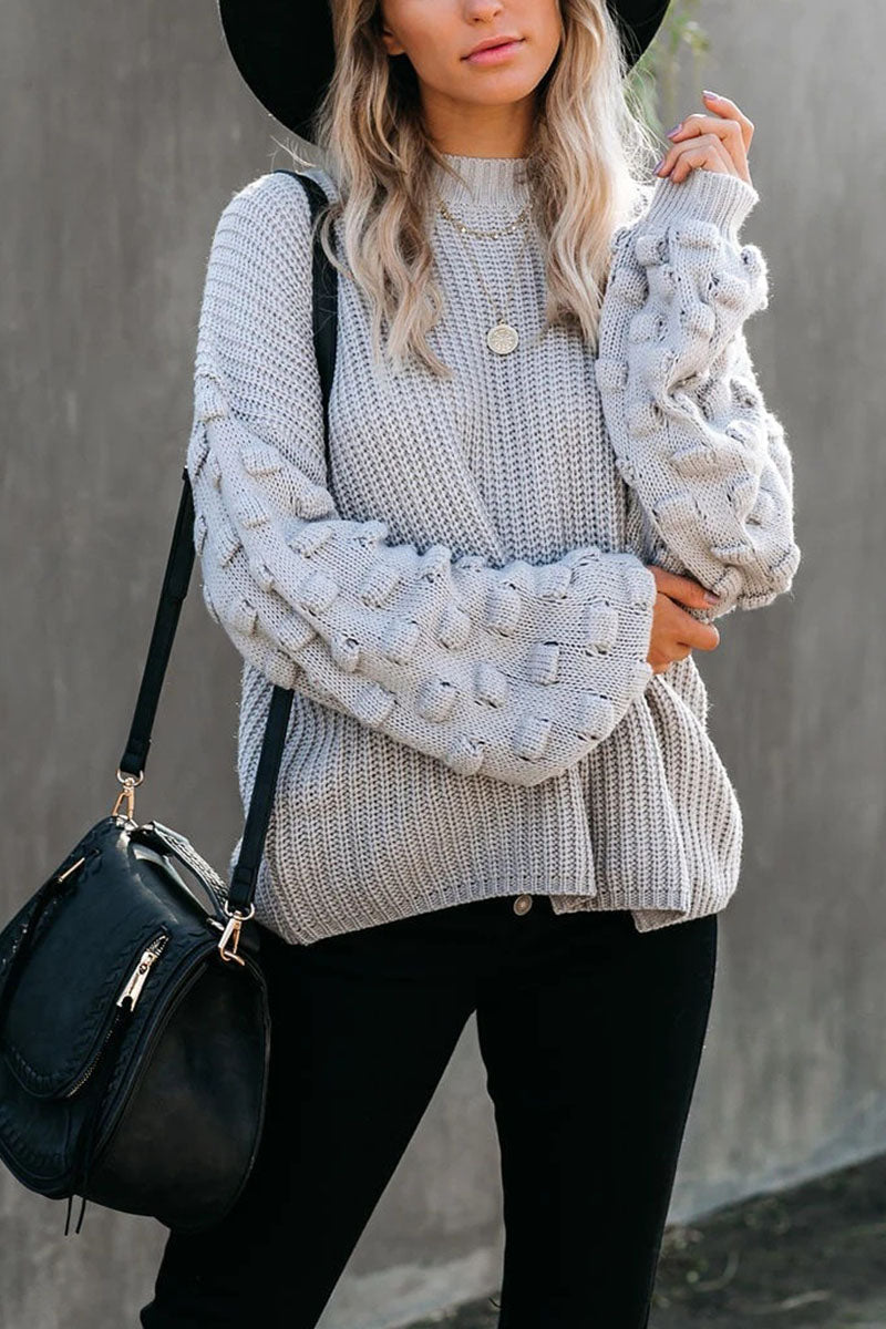 Street Patchwork O Neck Sweaters(3 Colors)