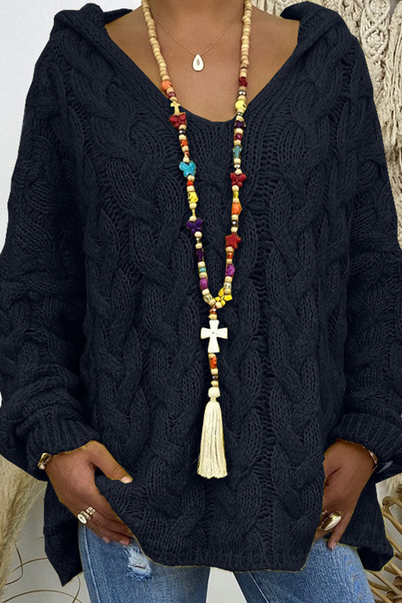 Street Patchwork Hooded Collar Sweaters(16 Colors)
