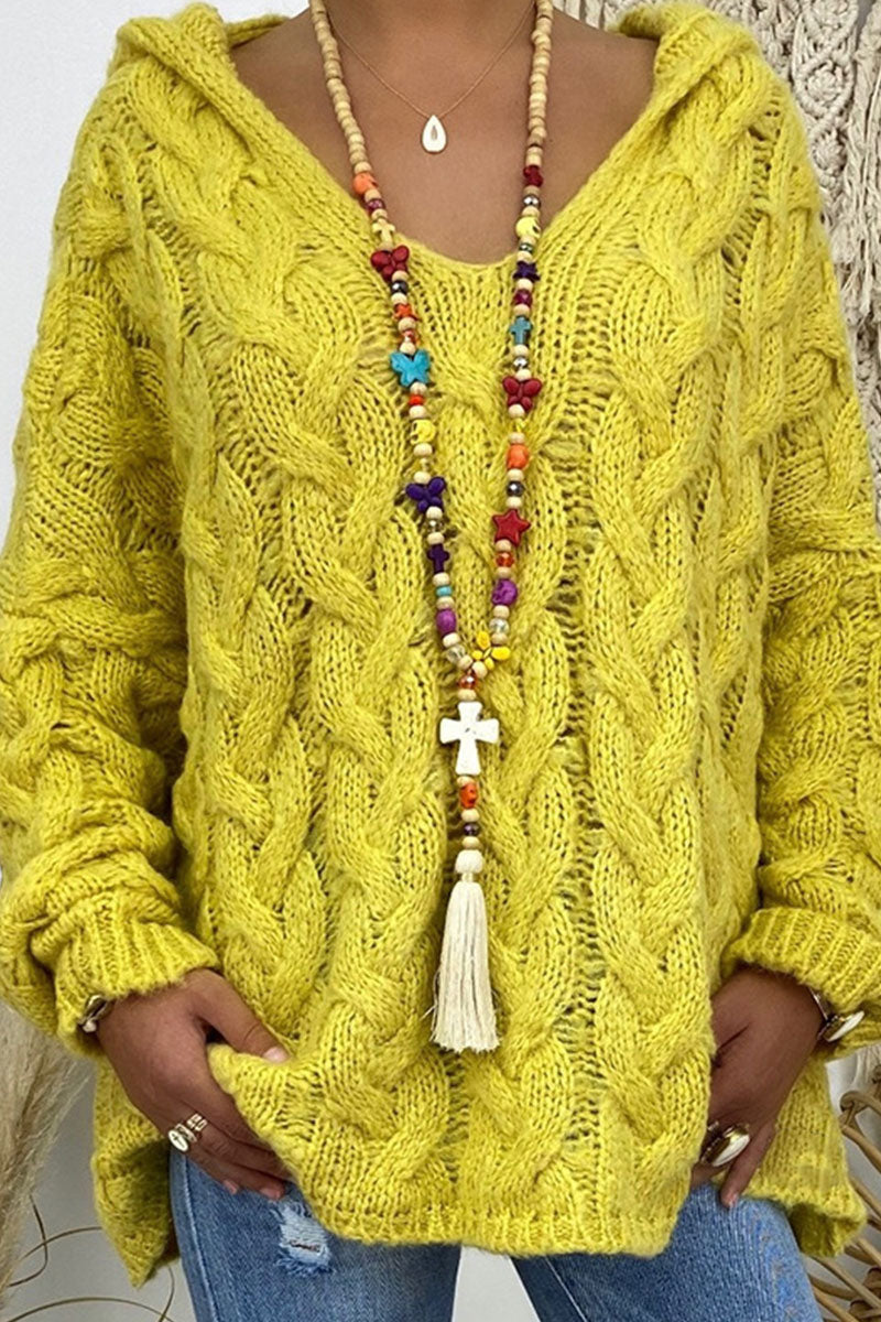 Street Patchwork Hooded Collar Sweaters(16 Colors)