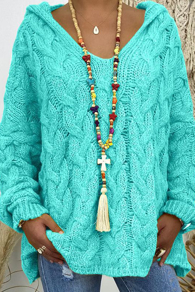 Street Patchwork Hooded Collar Sweaters(16 Colors)