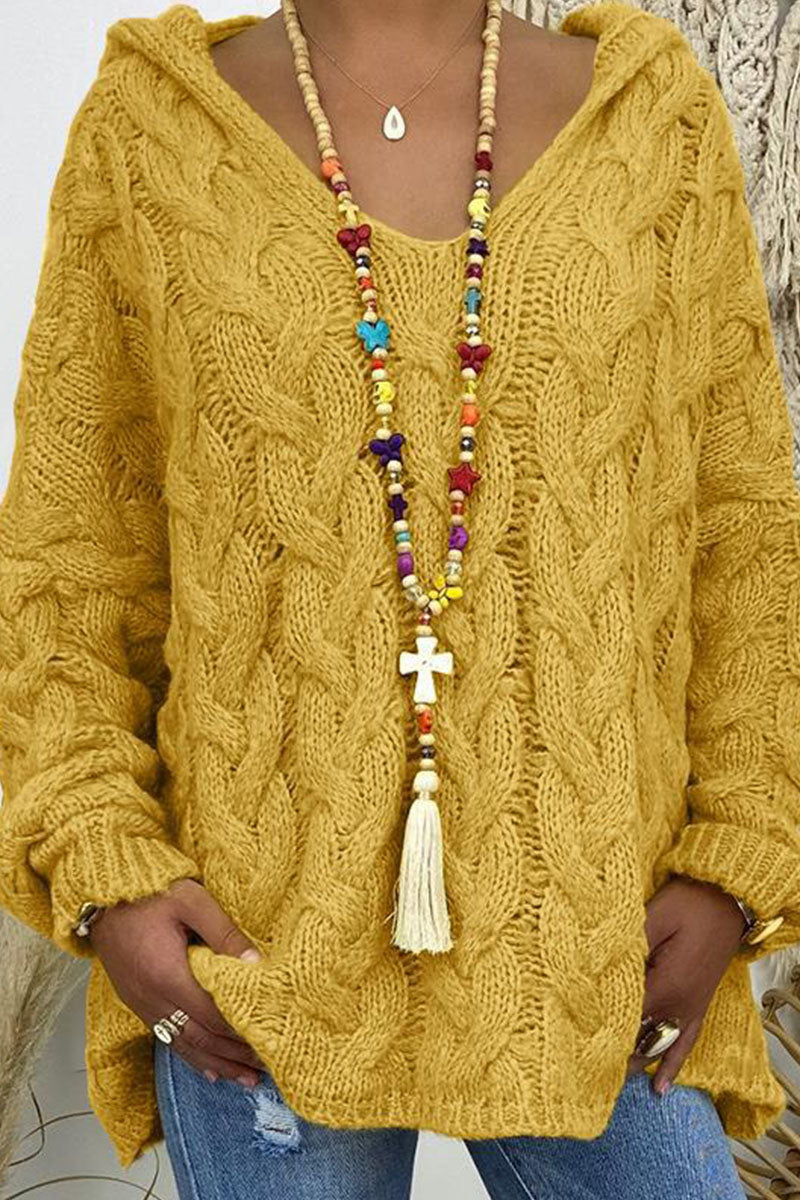 Street Patchwork Hooded Collar Sweaters(16 Colors)