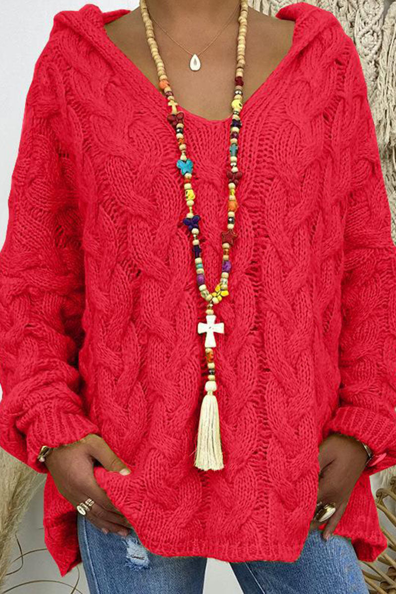 Street Patchwork Hooded Collar Sweaters(16 Colors)
