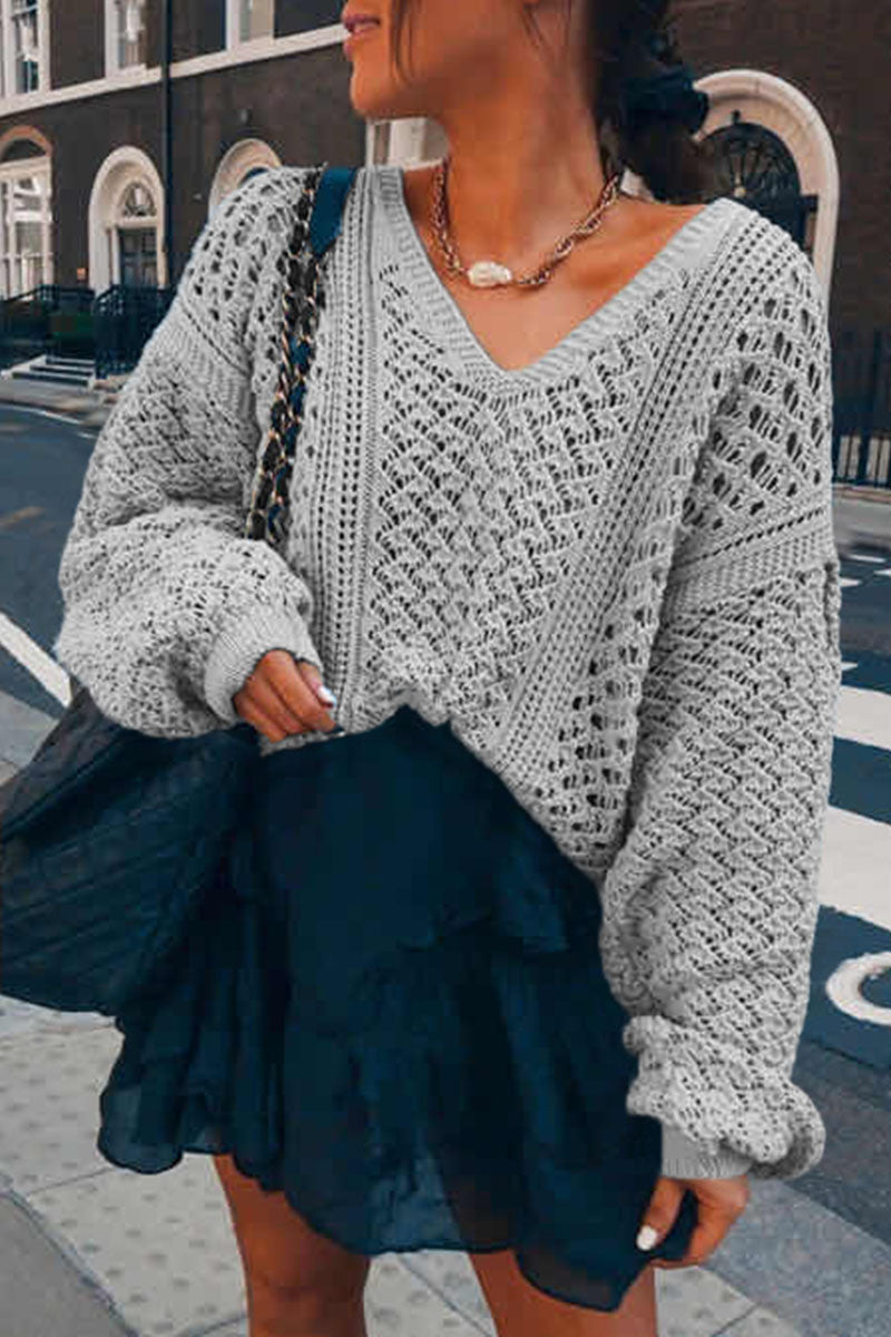 Street V Neck Sweaters(5 Colors)