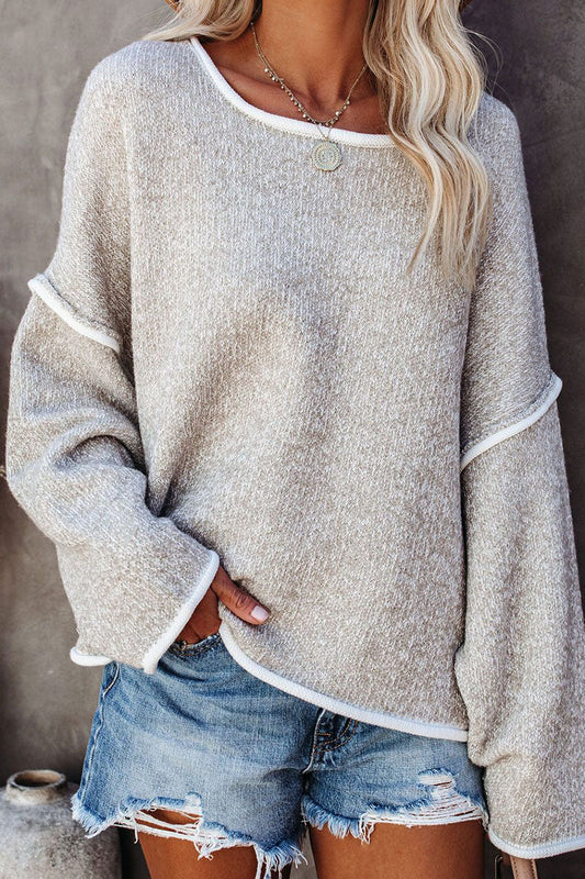 Street Patchwork O Neck Sweaters(3 Colors)