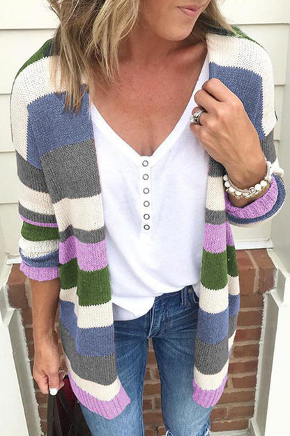 Street Striped Patchwork Sweaters