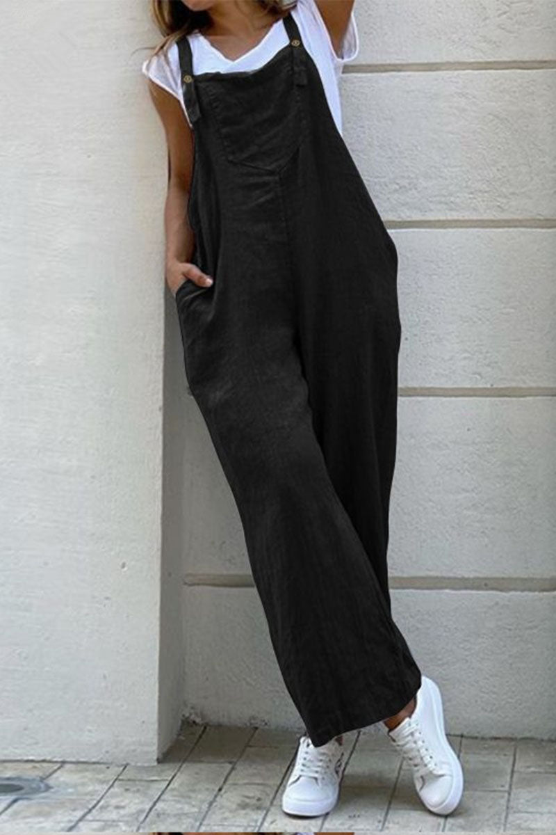 Spaghetti Strap Loose Jumpsuits(3 Colors)