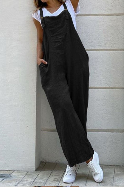 Spaghetti Strap Loose Jumpsuits(3 Colors)