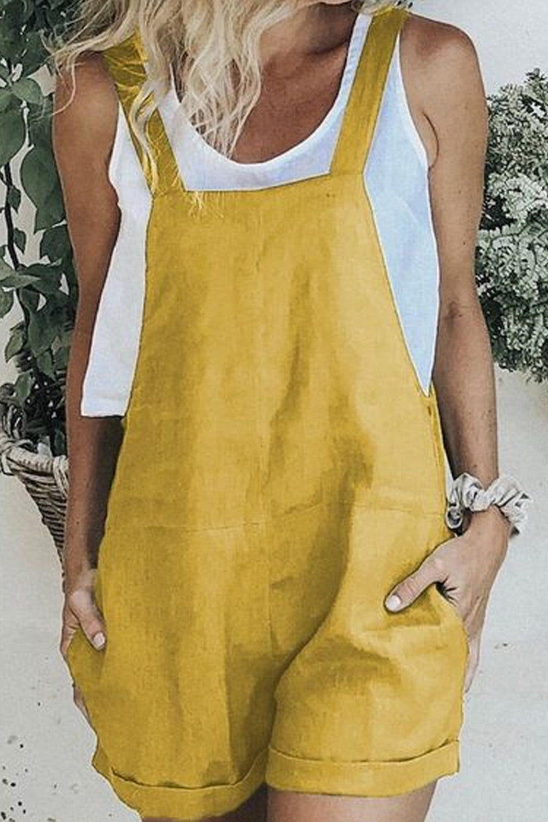 Street Spaghetti Strap Straight Rompers