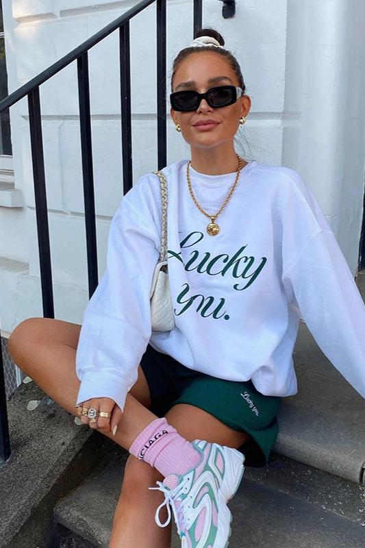 Lucky You Oversized Graphic Sweatshirt
