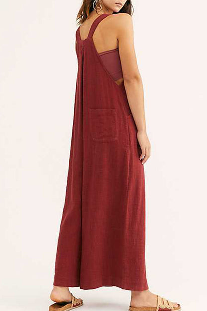 Without Belt Spaghetti Strap Loose Jumpsuits(3 Colors)