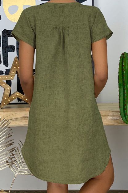 Patchwork V Neck Lantern Skirt Dresses(8 Colors)