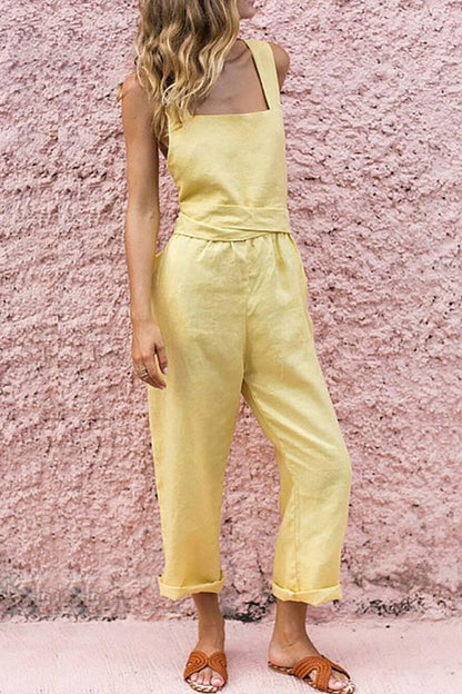 Street Backless Halter Loose Jumpsuits