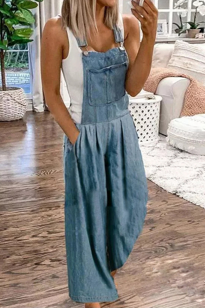 Pocket Fold Strapless Jumpsuits