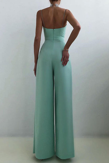 Patchwork V Neck Loose Jumpsuits(6 Colors)