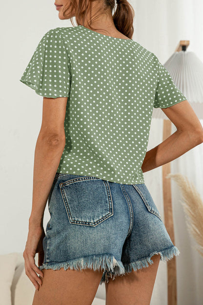 Sweet Patchwork V Neck T-shirts