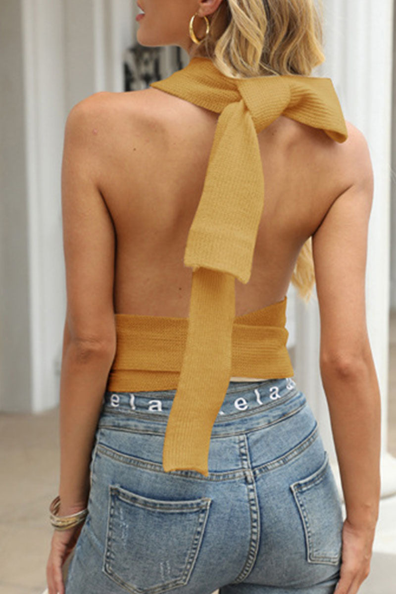 Street Backless O Neck Sweaters(5 Colors)