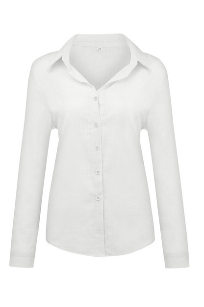 Buckle Shirt Collar Blouses(4 Colors)