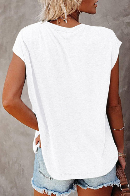 Print Basic O Neck T-shirts(6 Colors)