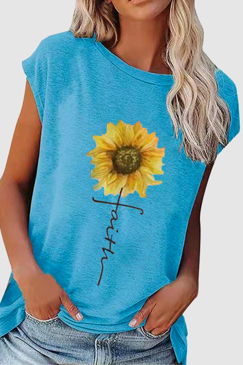 Print Basic O Neck T-shirts(6 Colors)