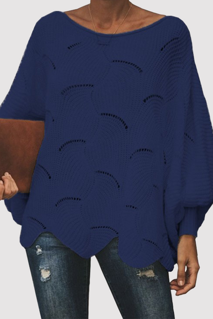 Hollowed Out Patchwork O Neck Sweaters(7 Colors)