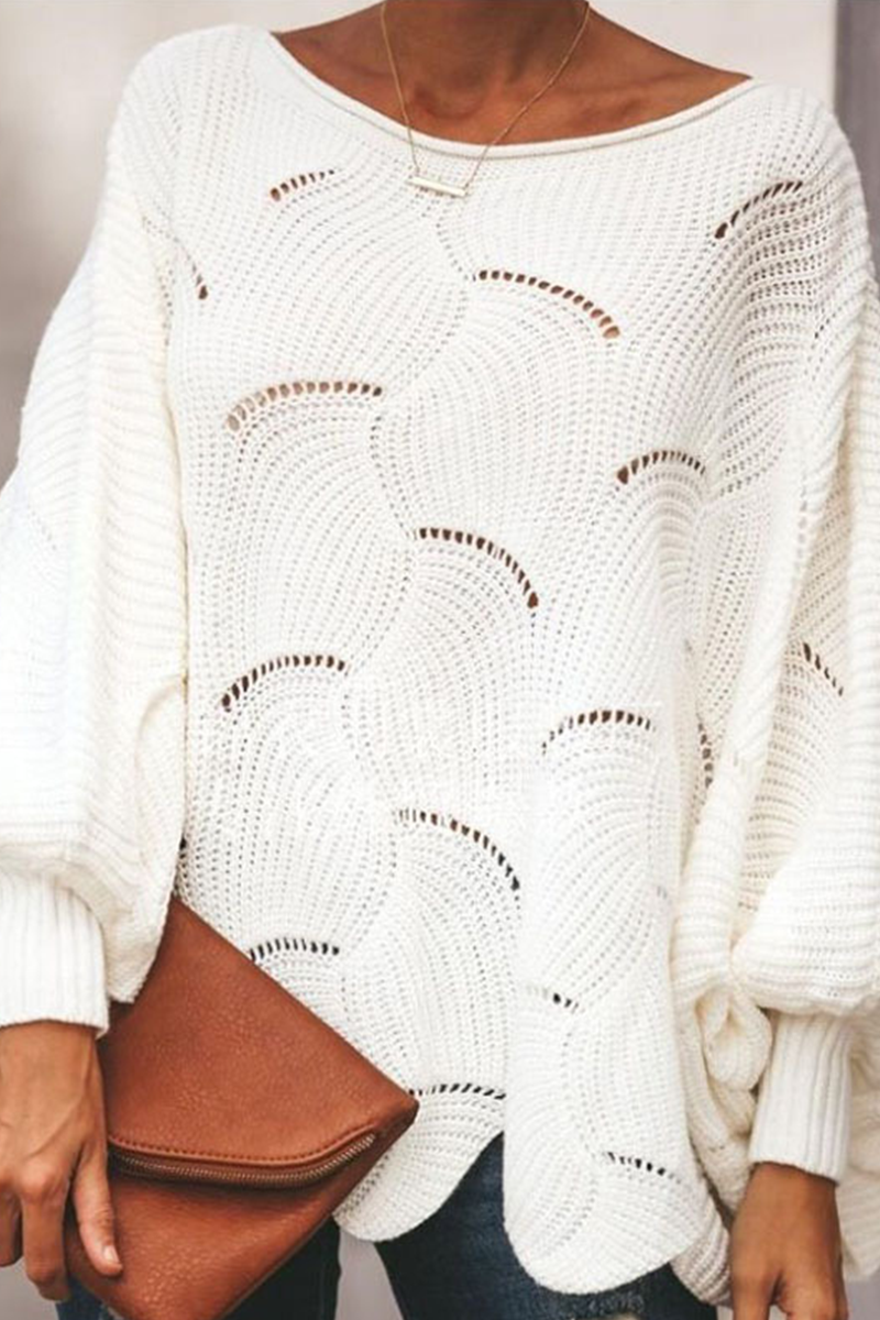 Hollowed Out Patchwork O Neck Sweaters(7 Colors)