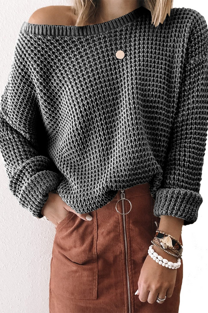 Basic Oblique Collar Sweaters(5 Colors)