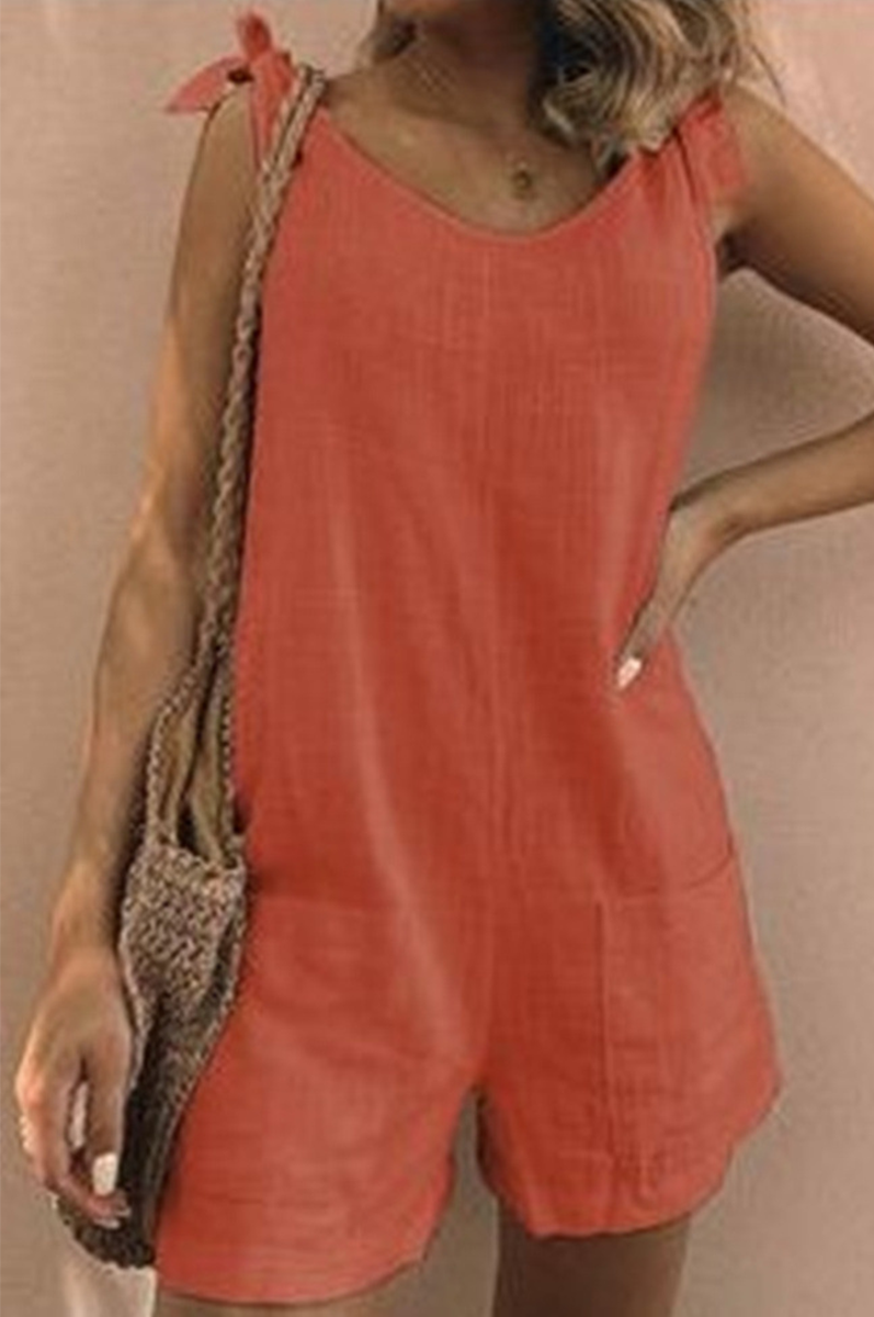 Street Patchwork Pocket V Neck Straight Jumpsuits(5 Colors)