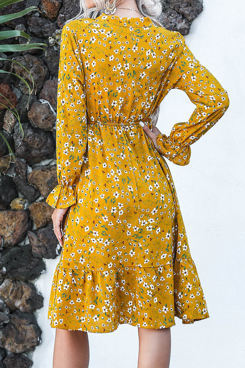 Flounce Strap Design Ribbon Collar Waist Skirt Dresses