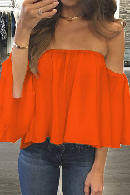 Patchwork Strapless Blouses(8 Colors)