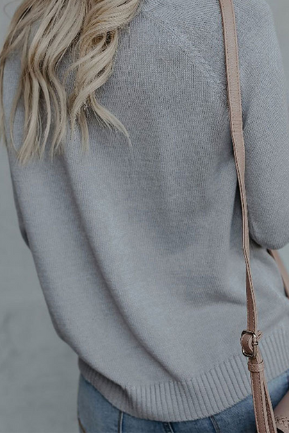 Print Split Joint O Neck Tops Sweater