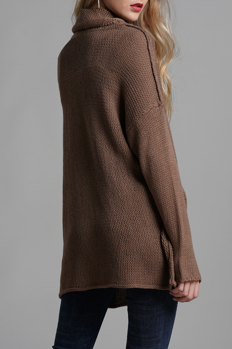 Split Joint Turtleneck Tops Sweater