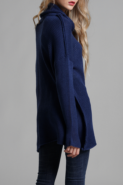 Split Joint Turtleneck Tops Sweater
