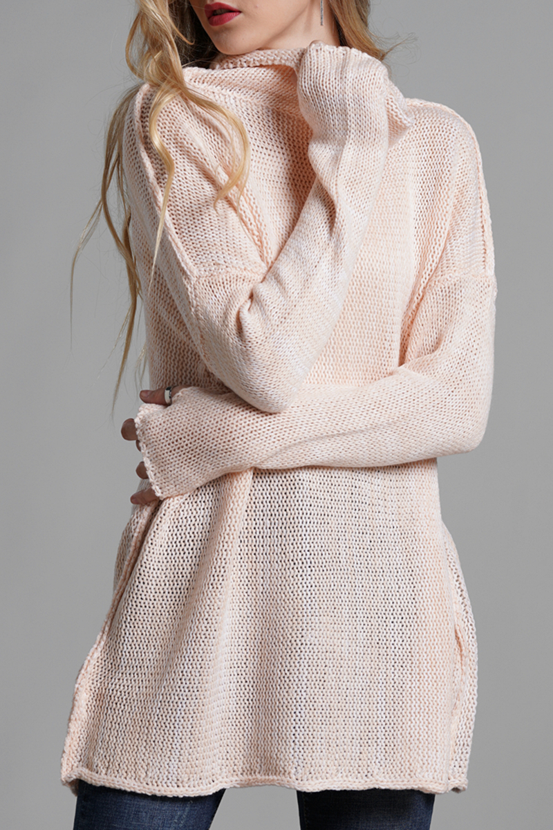 Split Joint Turtleneck Tops Sweater