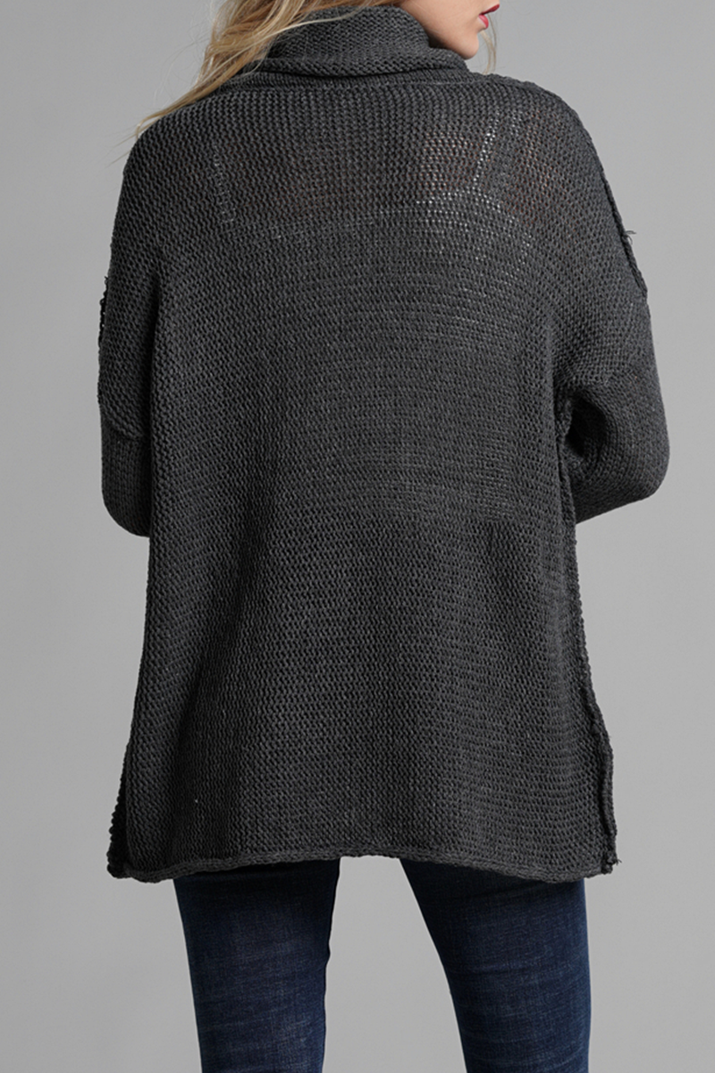 Split Joint Turtleneck Tops Sweater