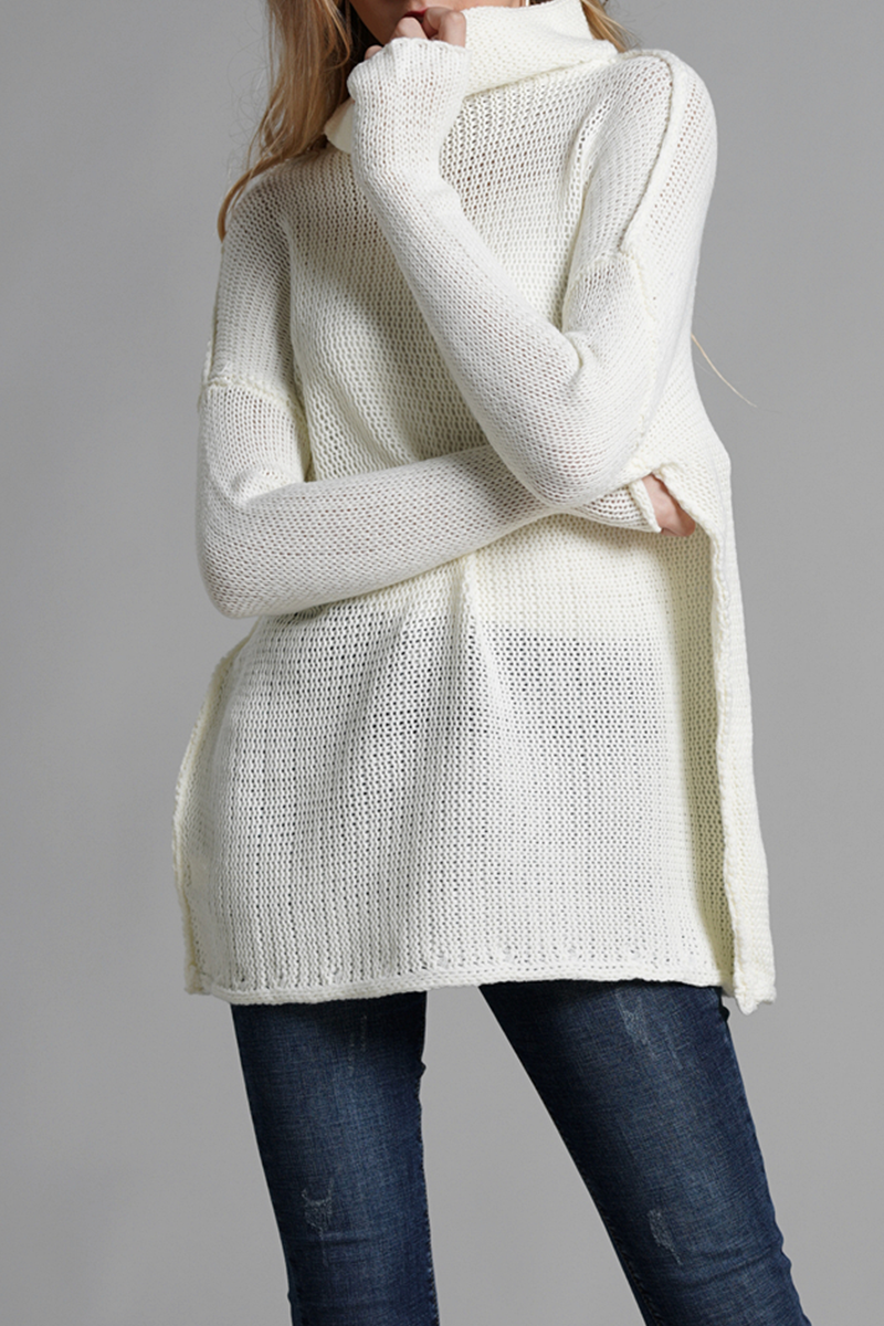 Split Joint Turtleneck Tops Sweater